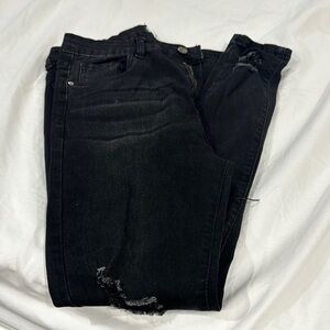 Distressed Black Women's Jeans